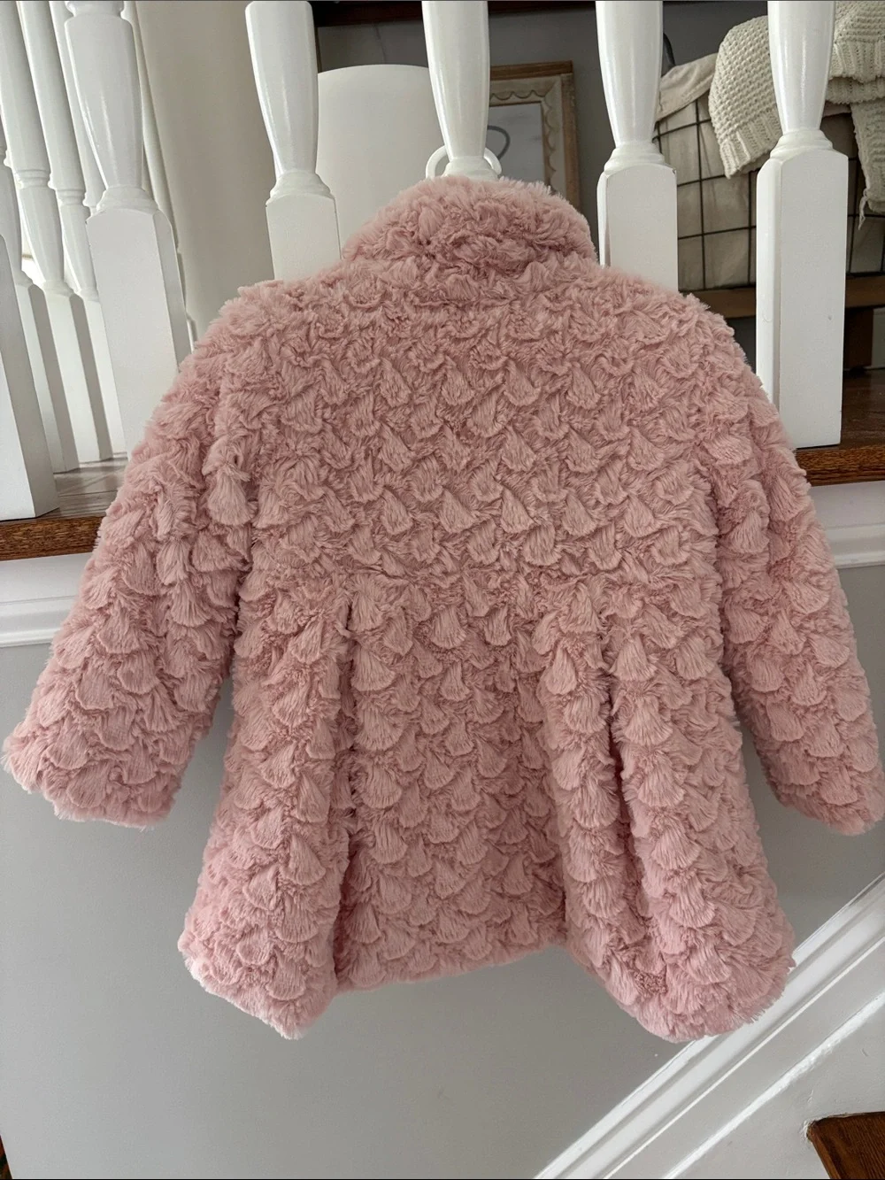 Juicy Couture Girls' Dusty Pink Plush Pea Coat